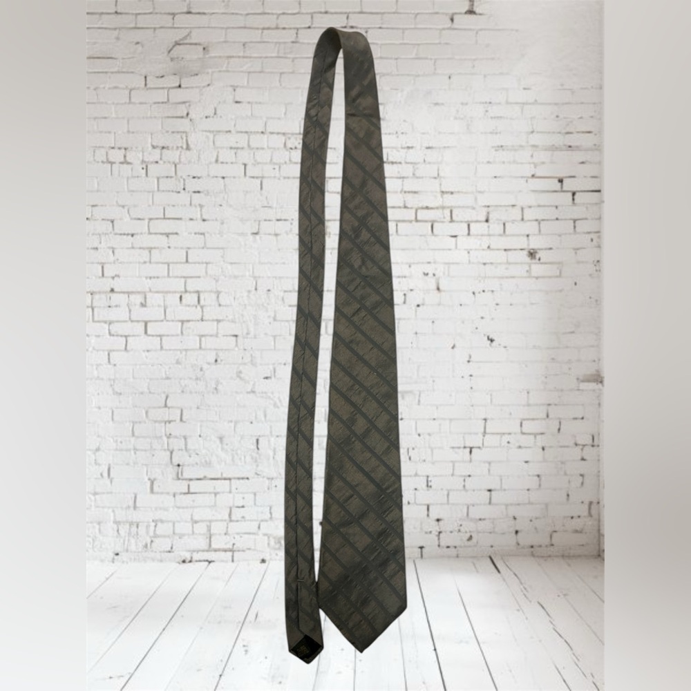 Donna Karan Tie PreLoved Bronzer Brown Italian Silk Made in USA